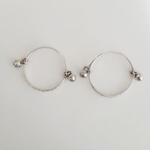 Vintage 2pcs 925 Silver Engraved Adjustable Child’s  Bangle Bracelet